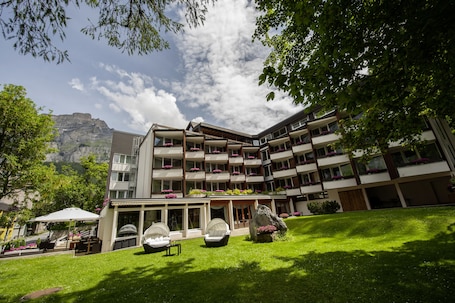 Terraza o patio. Hotel Quellenhof Leukerbad