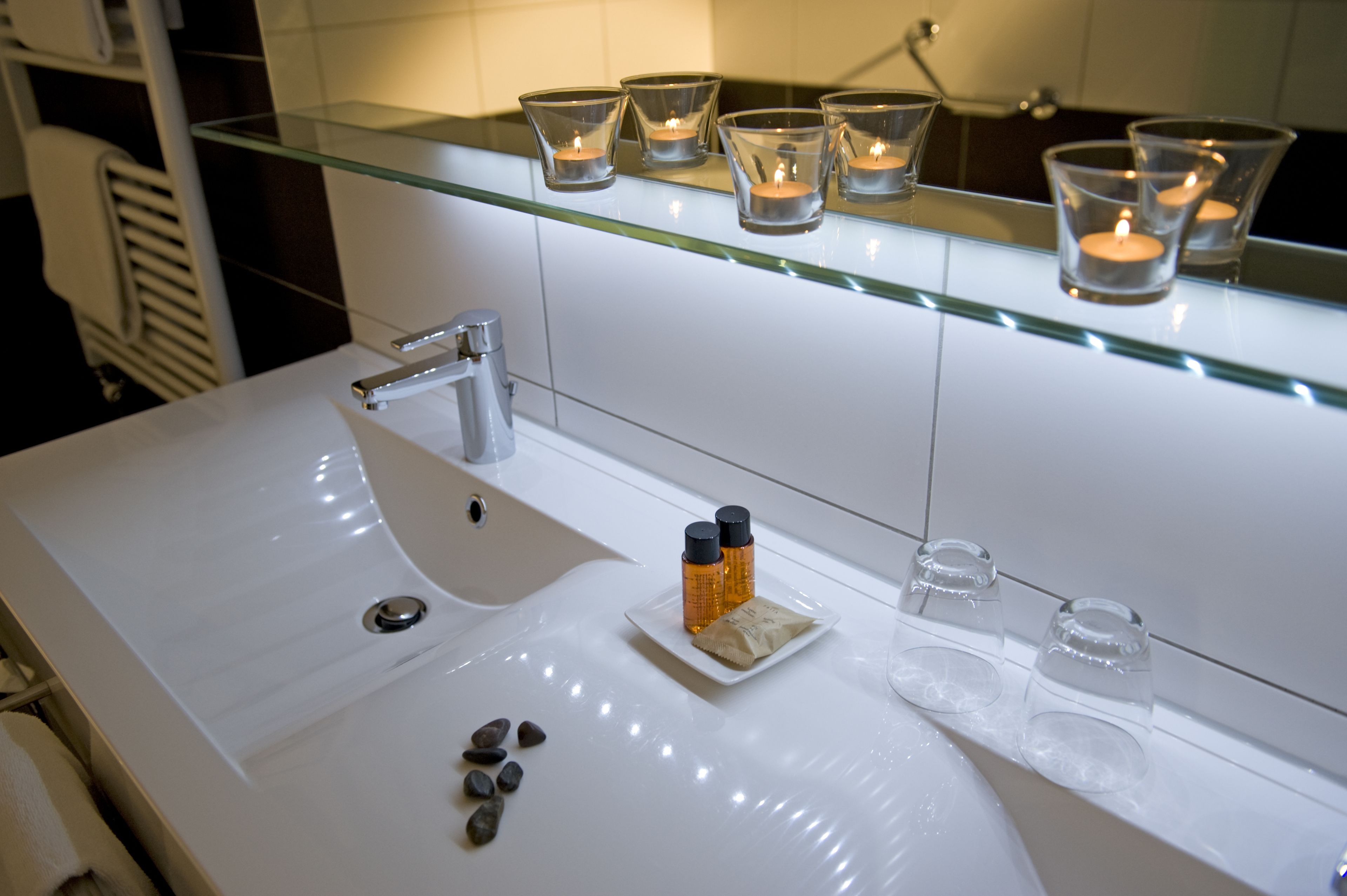 free toiletries, hair dryer, towels