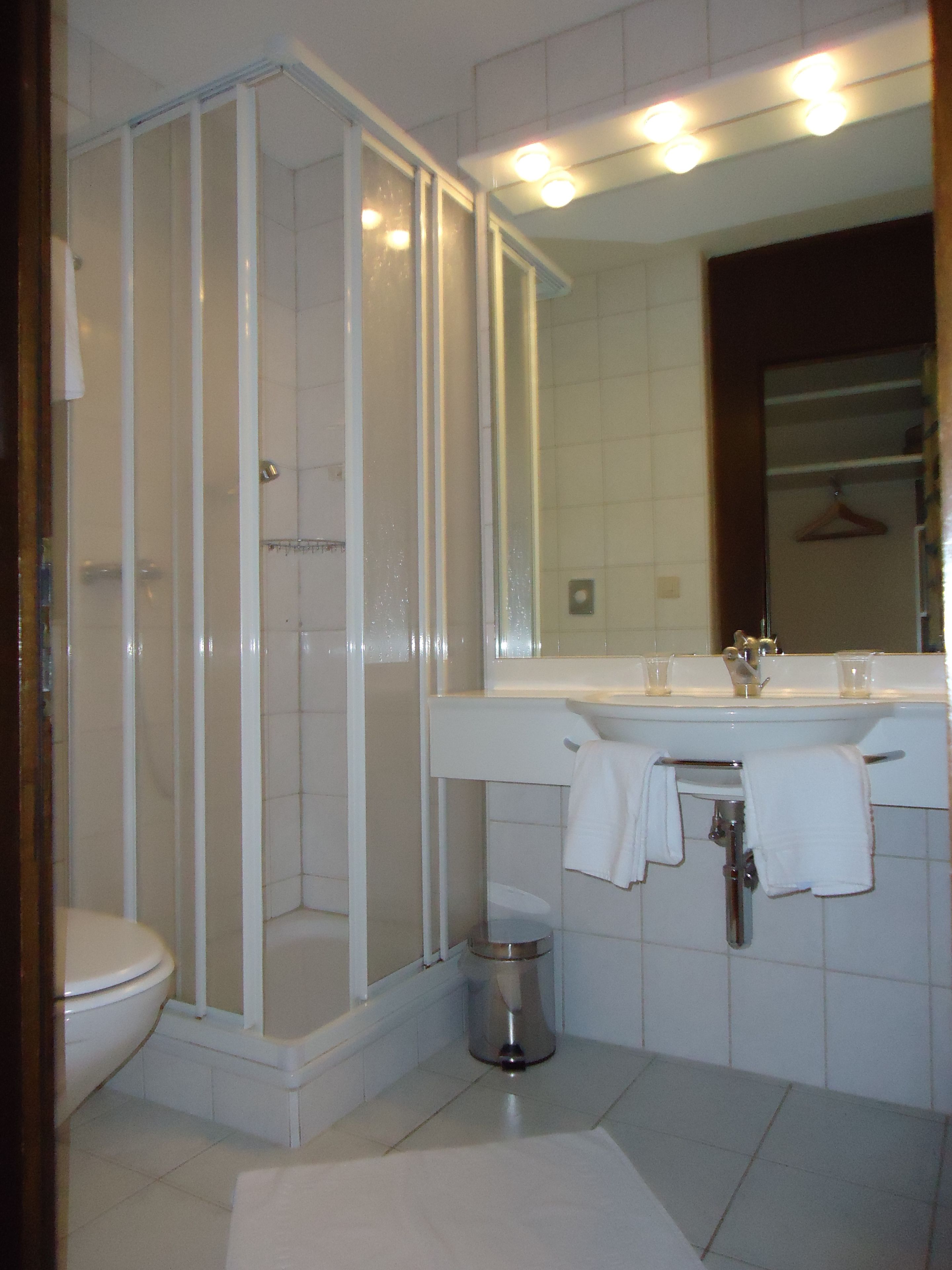 free toiletries, hair dryer, towels