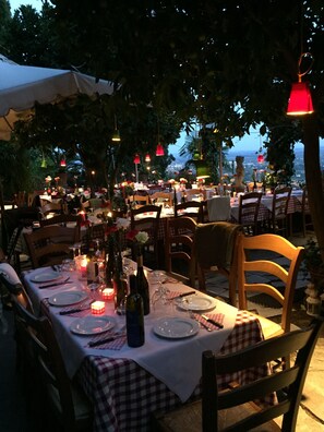 Italian cuisine, garden views 