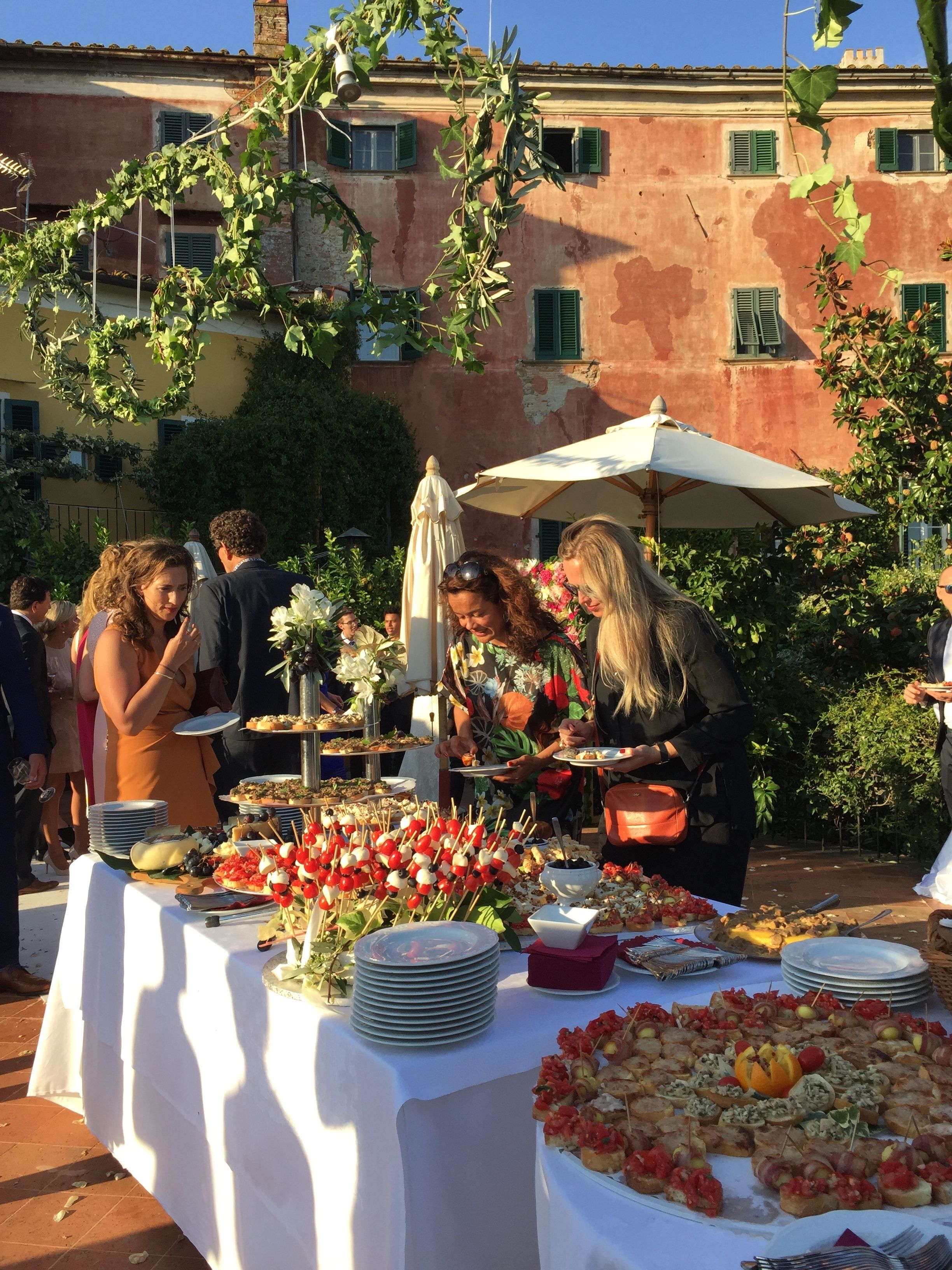 outdoor banquet area