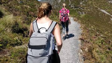 A gravel path with hikers.