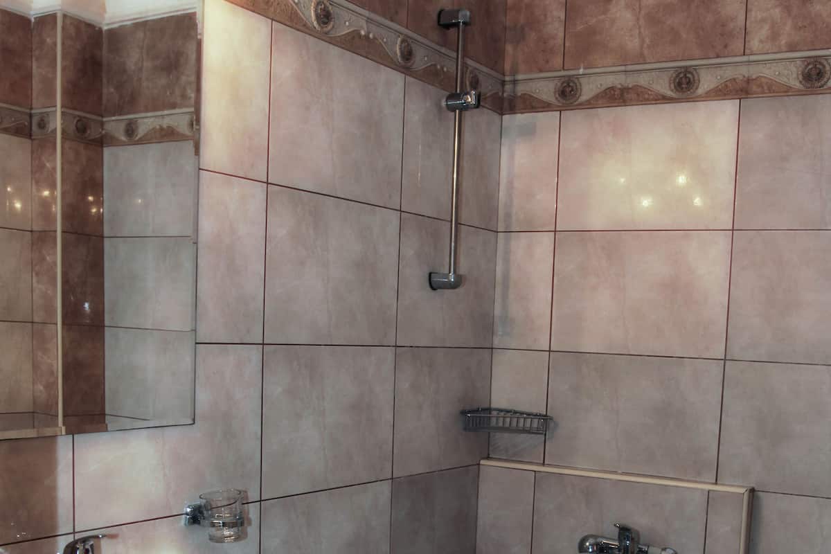 deep-soaking bathtub, free toiletries, hair dryer, towels