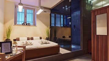 Un sauna, aromaterapia, masajes suecos, masajes deportivos