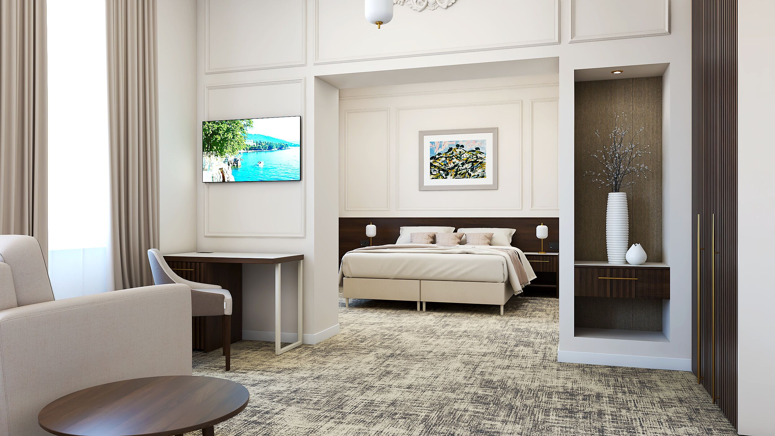 Premium bedding, minibar, in-room safe, desk