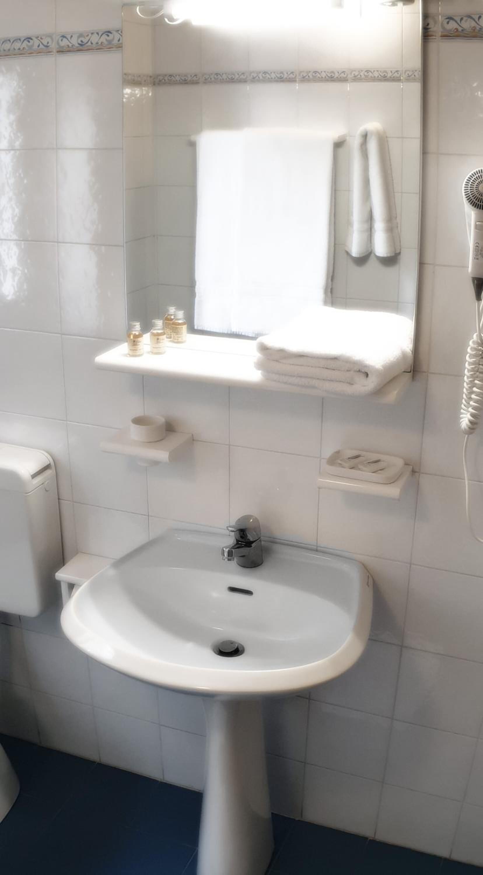 shower, free toiletries, hair dryer, bidet