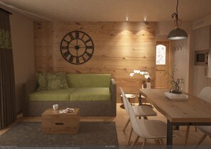 Apartment, 2 Bedrooms | Living area | 22-inch TV with digital channels
