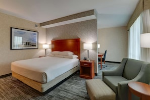 Pillow-top beds, desk, laptop workspace, blackout curtains