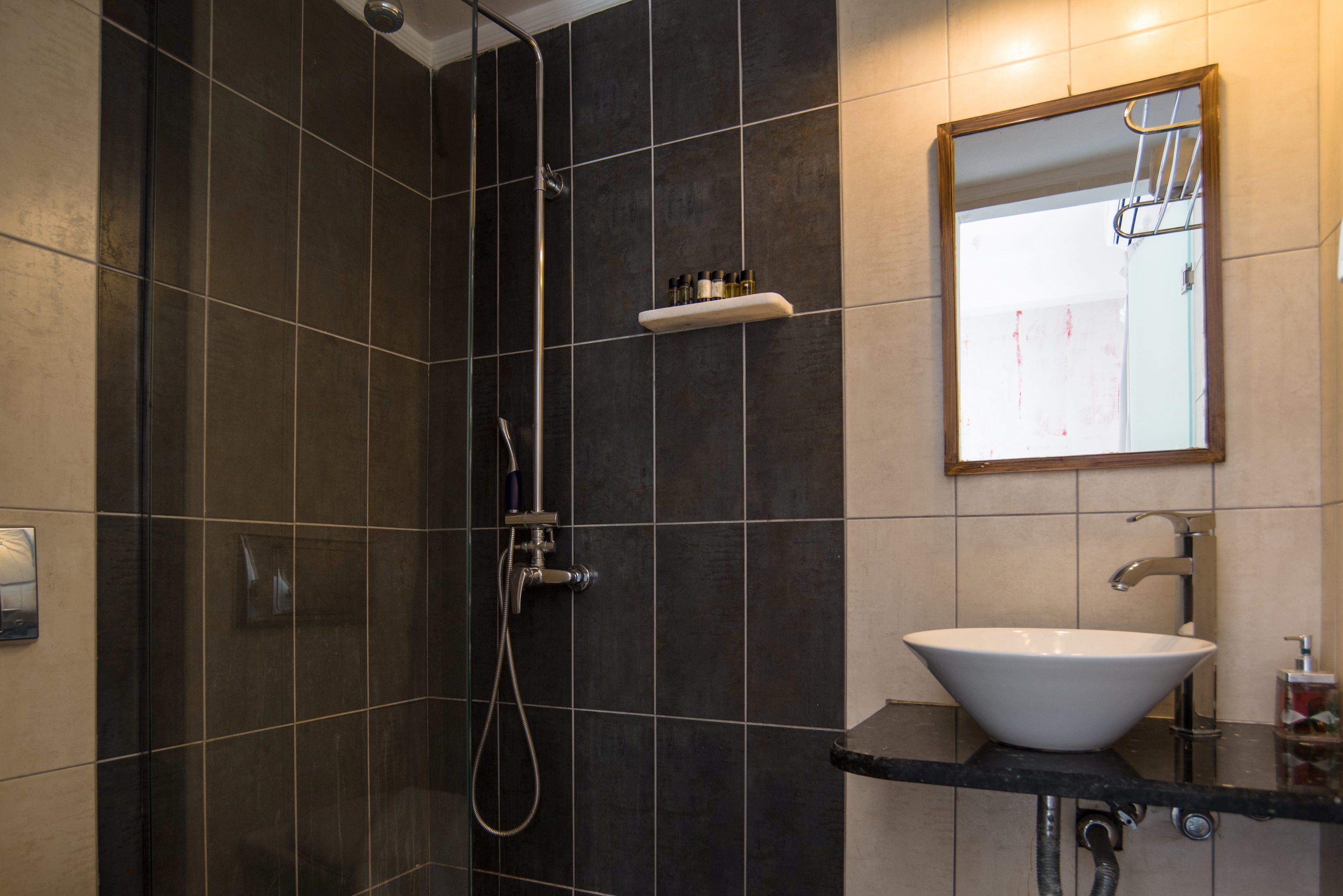 standard room, sea view | bathroom | shower, free toiletries, towels