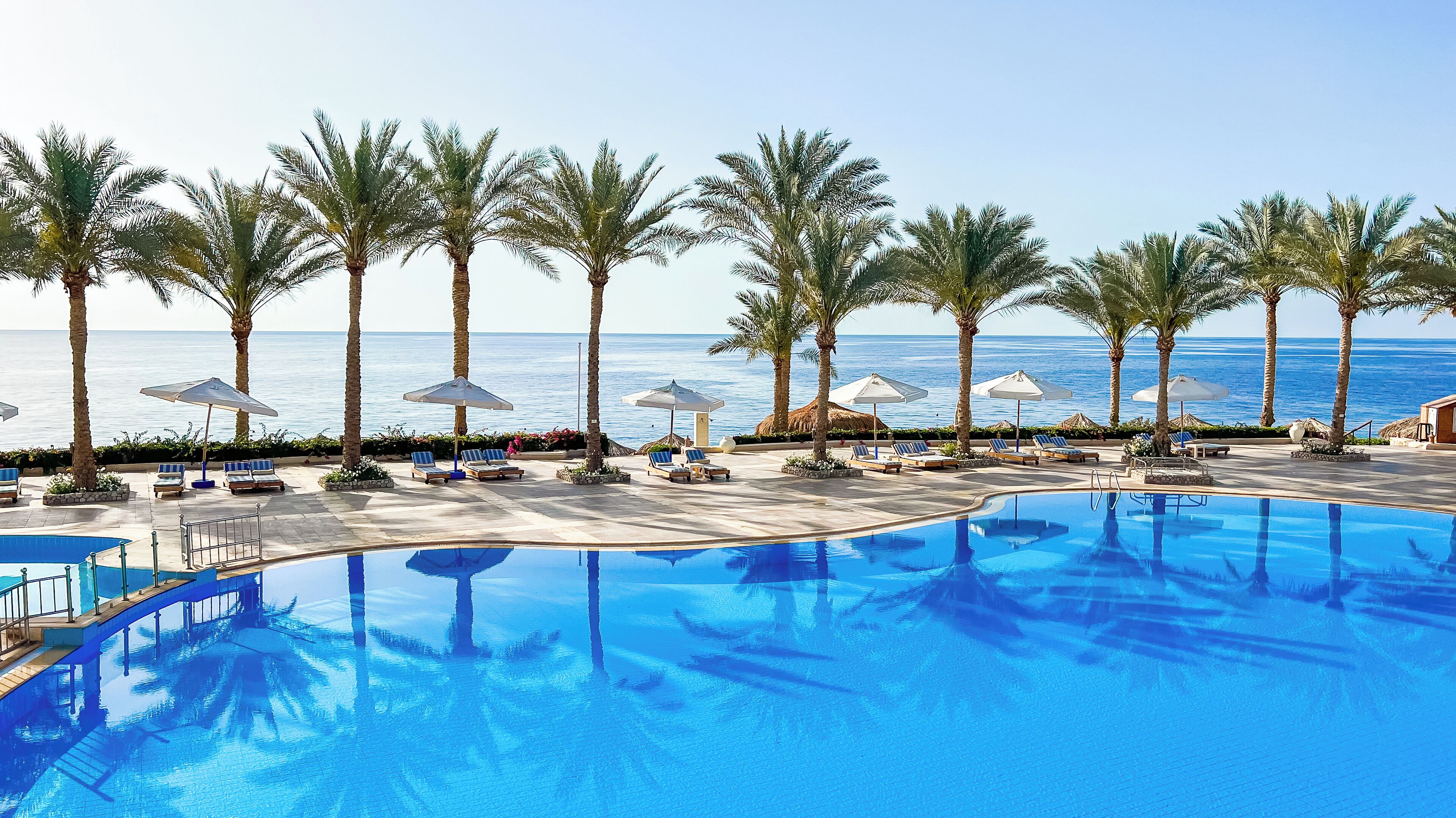 Indoor pool, 2 outdoor pools, pool umbrellas, lifeguards on site