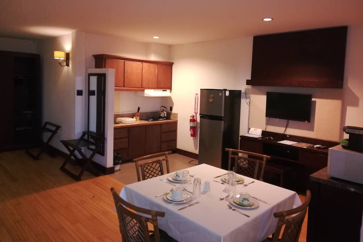 Executive Studio Suite | 1 bedroom, premium bedding, minibar, in-room safe