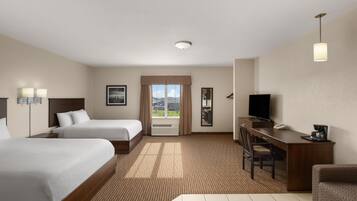 Room, 2 Queen Beds, Mobility Accessible, Non Smoking (Bathtub w/ Grab Bars) | Desk, blackout drapes, iron/ironing board, free WiFi