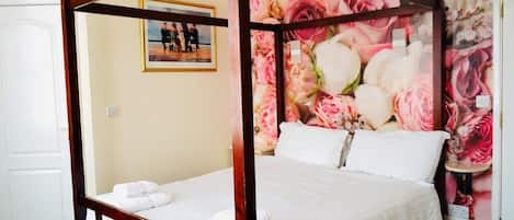 Hypo-allergenic bedding, desk, laptop workspace, soundproofing