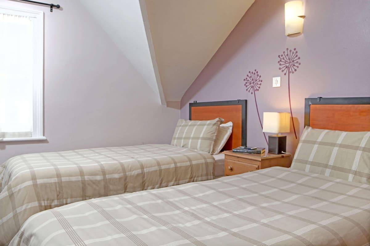 Hypo-allergenic bedding, desk, laptop workspace, soundproofing
