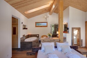 Chalet Luxe, 4 chambres, sauna, vue montagne (Ibron) | Draps en coton égyptien, literie hypoallergénique