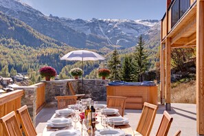 Luxury Chalet, 5 Bedrooms, Sauna, Mountain View (Gemini) | Balcony view - Mountain Exposure Luxury Chalets & Penthouses & Apartments (Zermatt)
