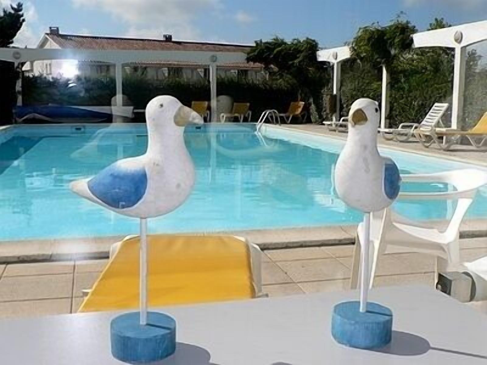 2 outdoor pools, open 9:00 am to 8:00 pm, pool loungers