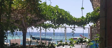 Private beach, white sand, beach umbrellas