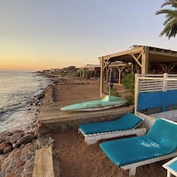Private beach, white sand, beach umbrellas