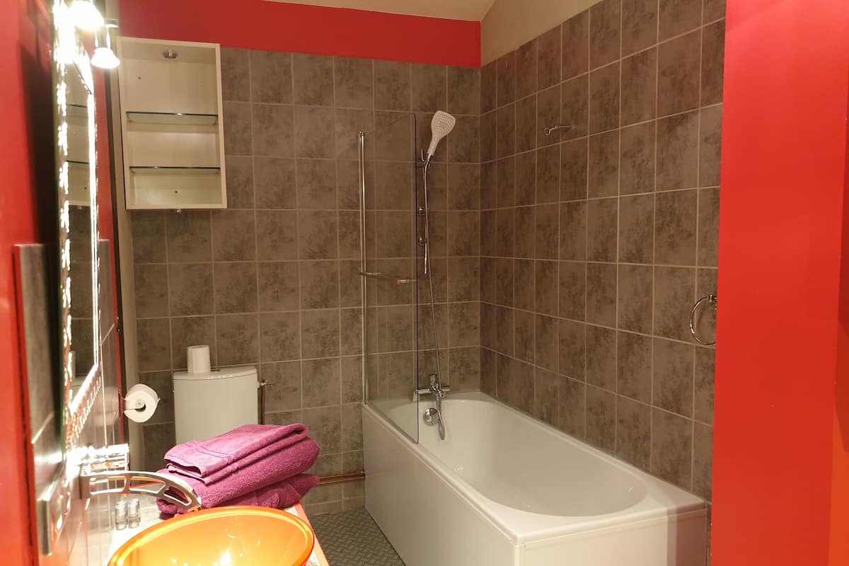 classic double room | bathroom | free toiletries, hair dryer, towels