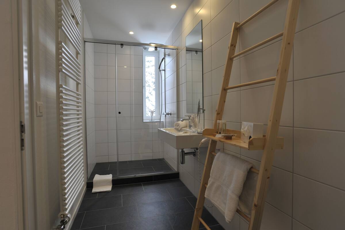 standard double room | bathroom | free toiletries, hair dryer, bathrobes, slippers