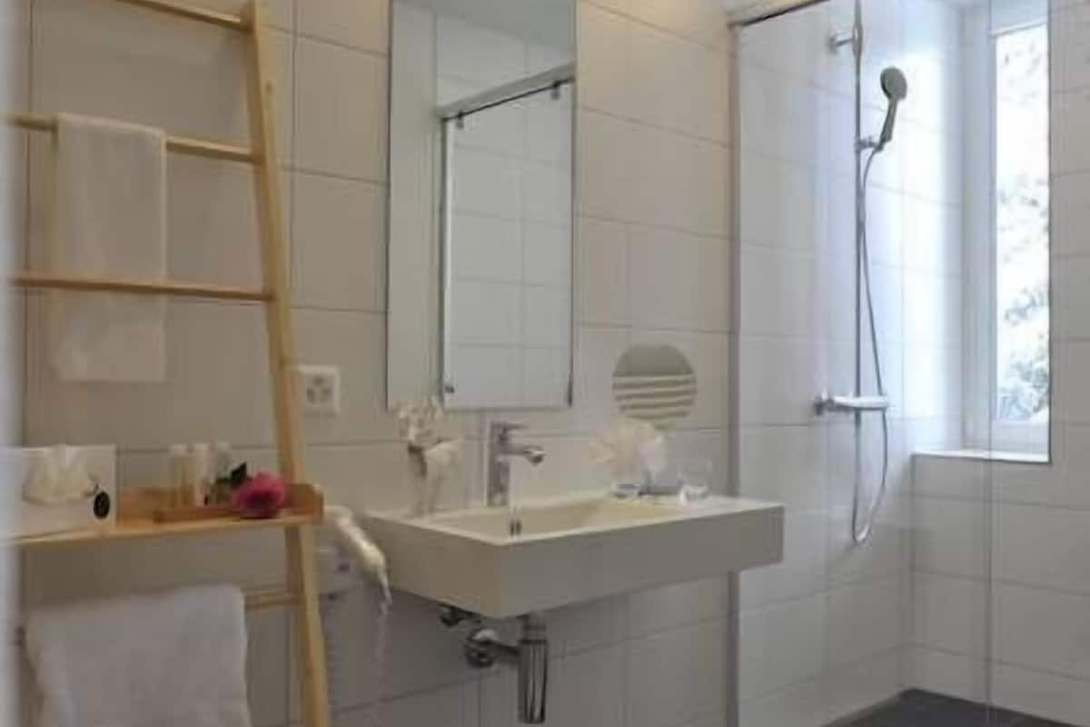 standard double room | bathroom | free toiletries, hair dryer, bathrobes, slippers