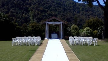Outdoor wedding area