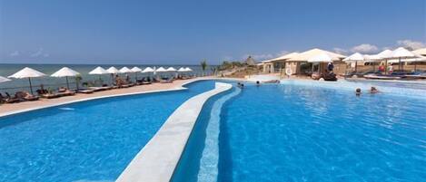 2 outdoor pools, pool umbrellas, sun loungers