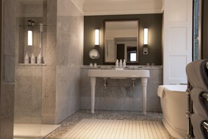Free toiletries, hair dryer, towels