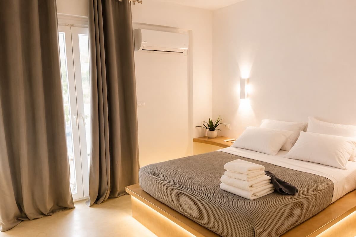 Junior Suite with Sea View | Pillowtop beds, in-room safe, desk, laptop workspace