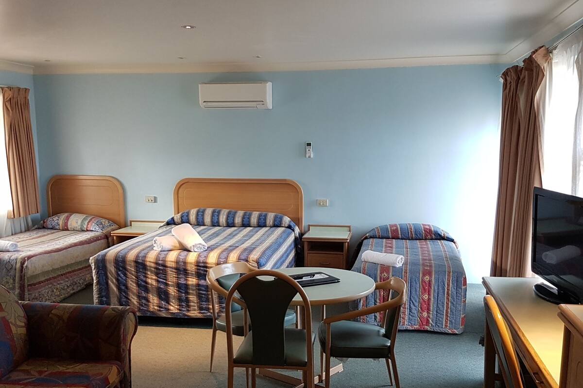 Desk, blackout curtains, iron/ironing board, cots/infant beds