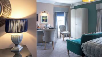 Desk, laptop workspace, free WiFi, bed sheets