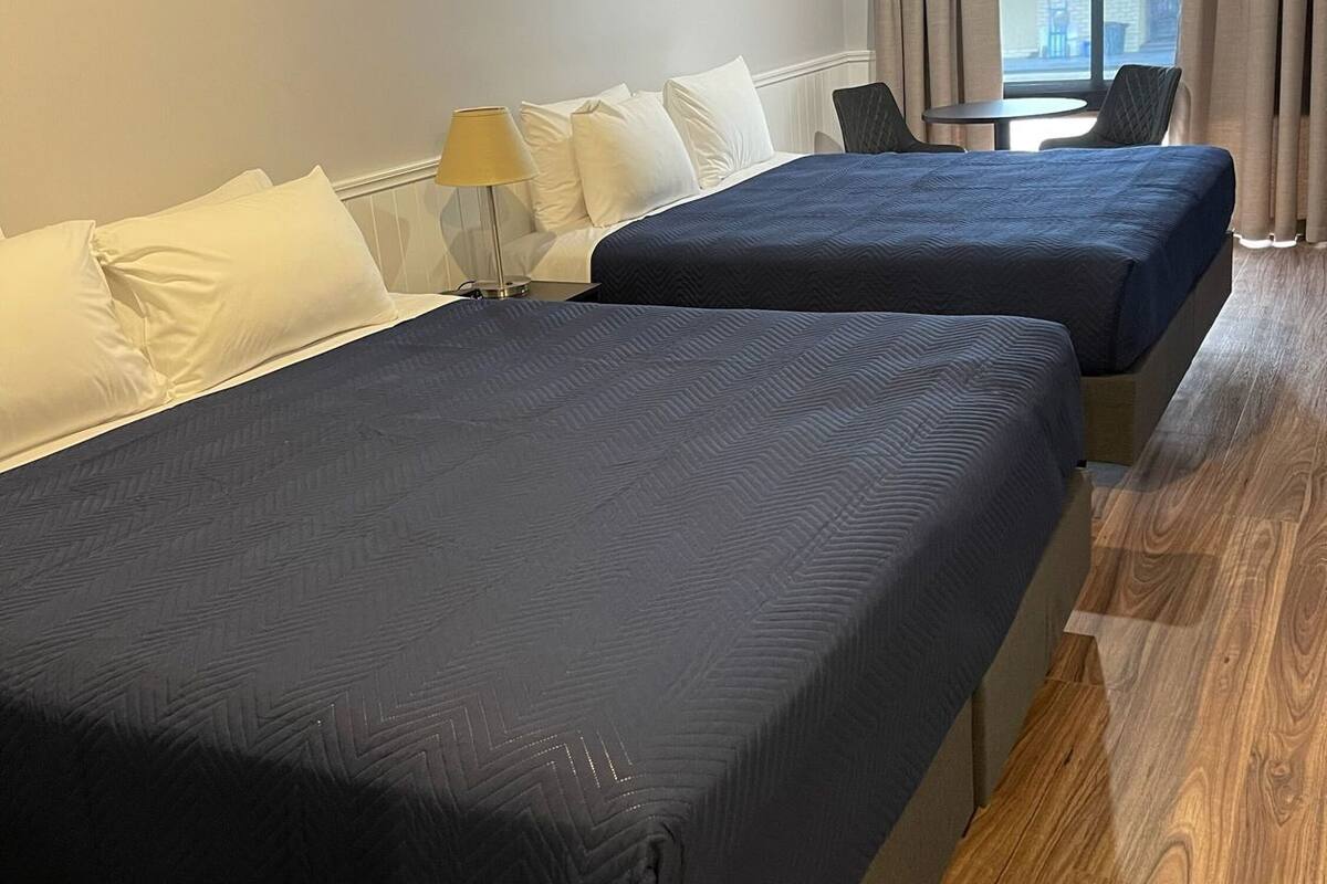 Laptop workspace, free WiFi, bed sheets