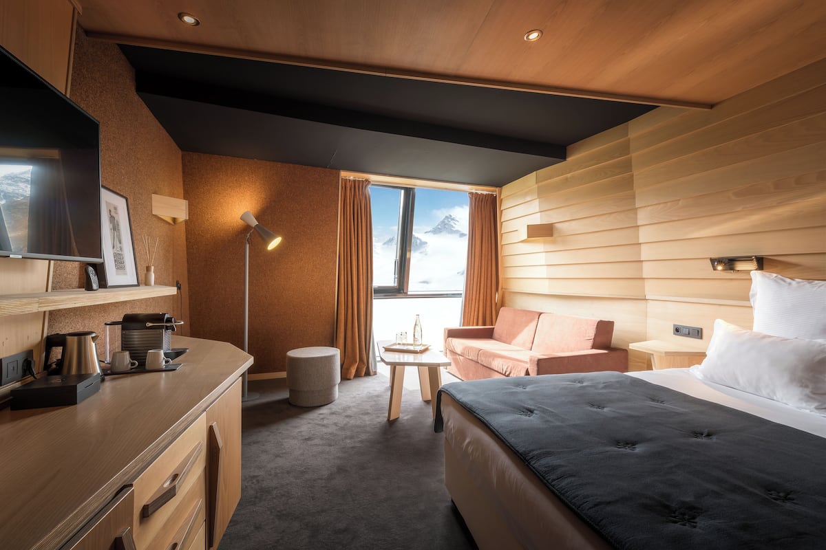 1 slaapkamer, luxe beddengoed, donzen dekbedden, een minibar