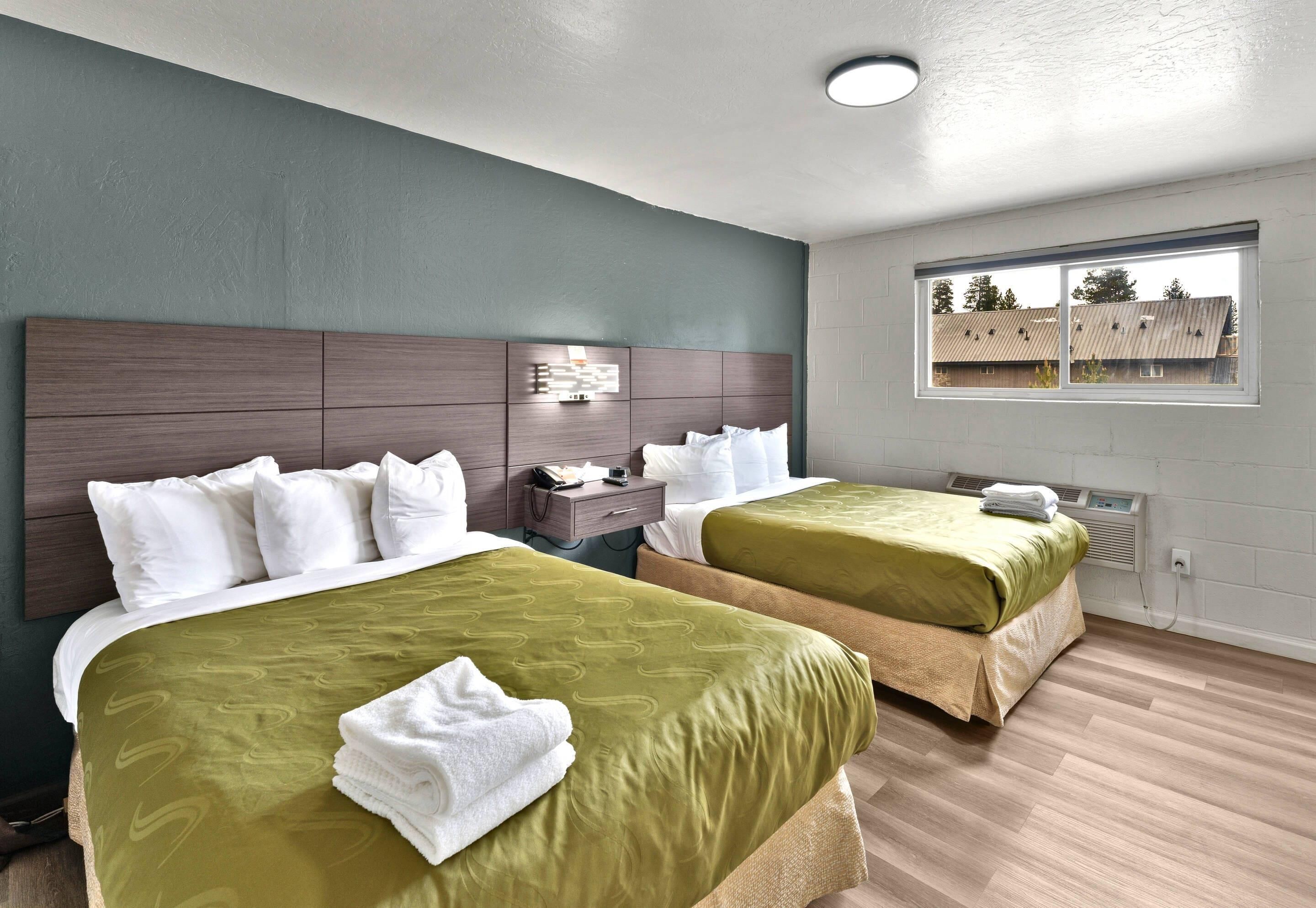 Room, 2 Double Beds, Non Smoking (Efficiency) | Blackout curtains, iron/ironing board, bed sheets