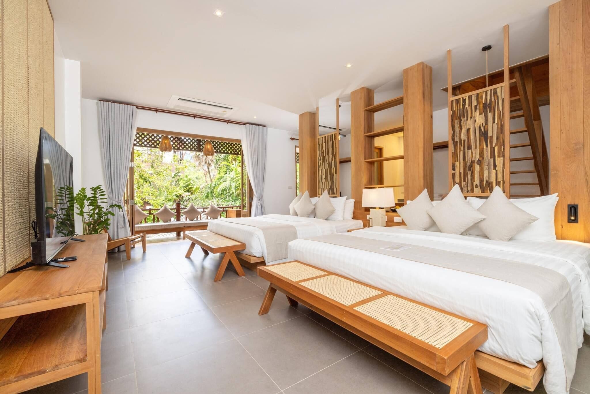 Phòng dành cho gia đình, 2 phòng ngủ | Quang cảnh vườn