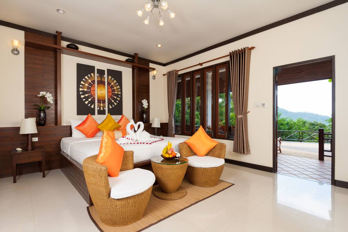 Suite Hilltop Double Bed  | 객실 내 금고, 무료 WiFi, 각각 다른 스타일의 인테리어, 침대 시트