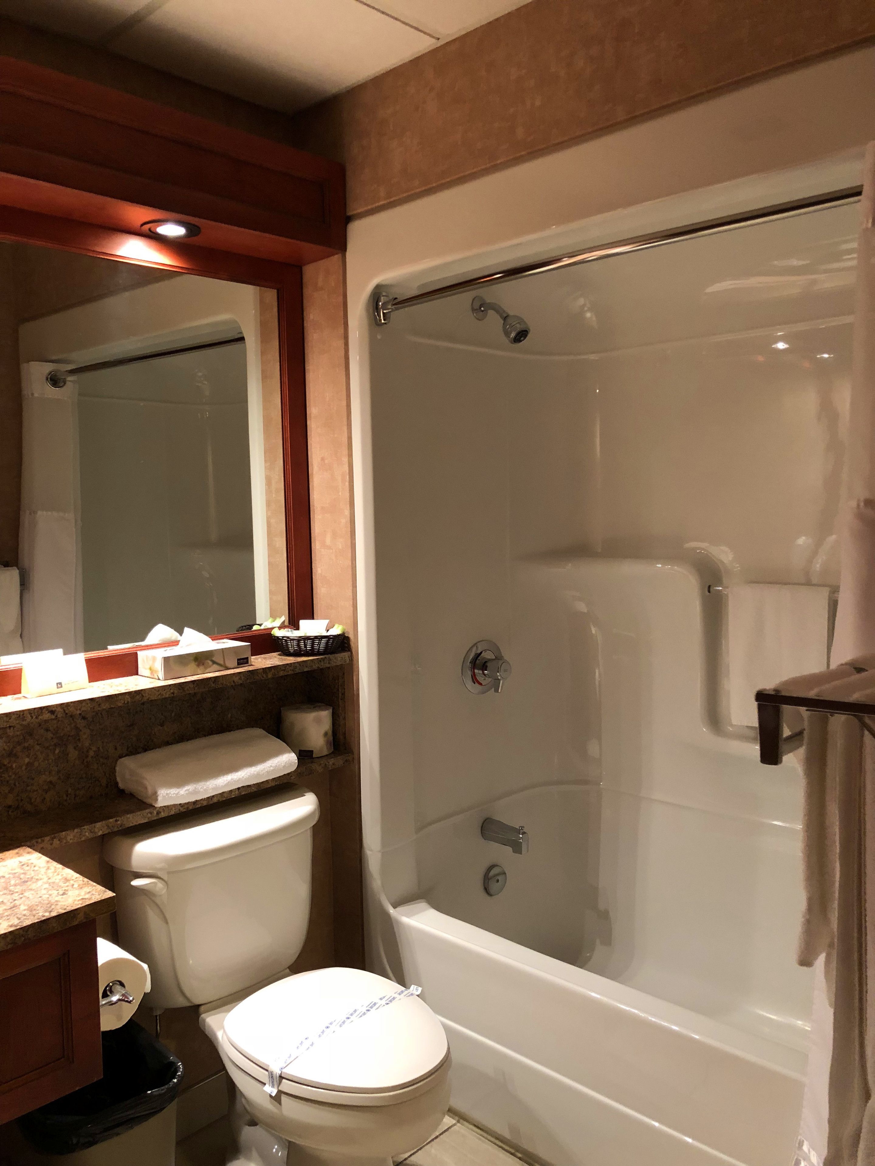 room, 2 queen beds | bathroom | combined shower/bathtub, free toiletries, hair dryer, towels