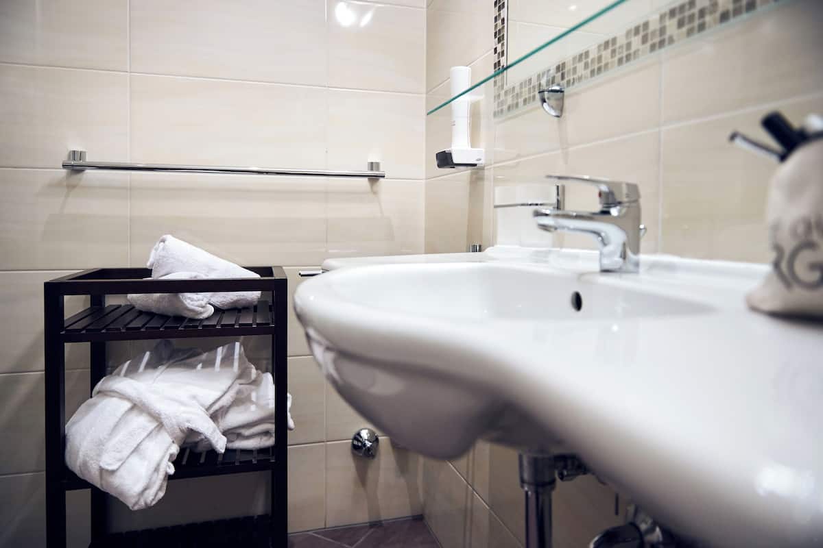 shower, free toiletries, hair dryer, bathrobes