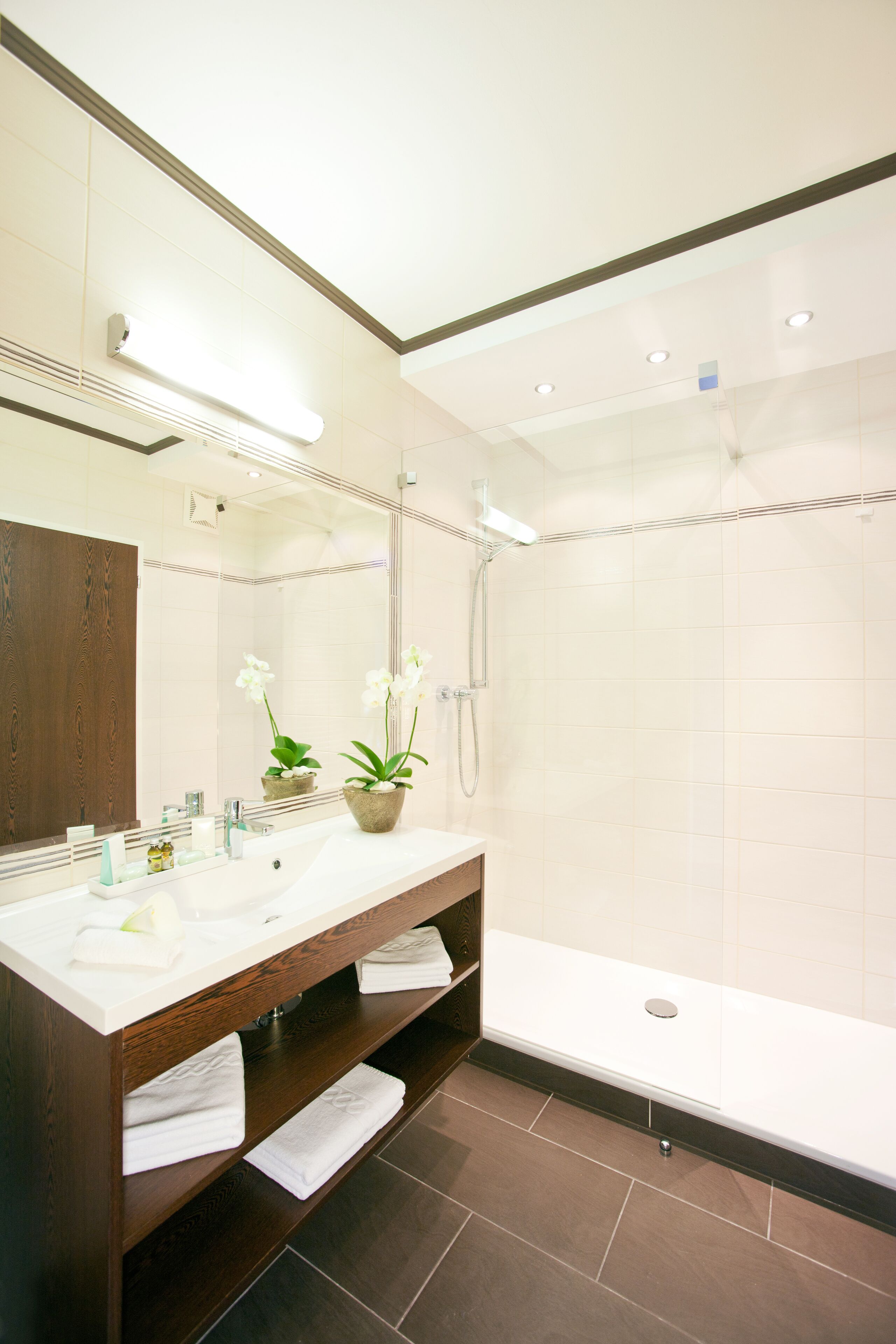 shower, free toiletries, hair dryer, bathrobes