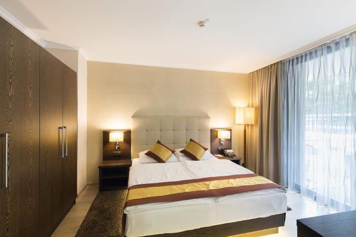 Business-Suite, 1 Schlafzimmer, Terrasse, Parkblick | 1 Schlafzimmer, Allergikerbettwaren, Daunenbettdecken