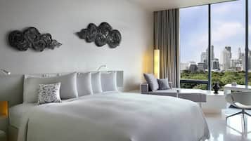 Ropa de cama de alta calidad y minibar con artículos gratuitos
