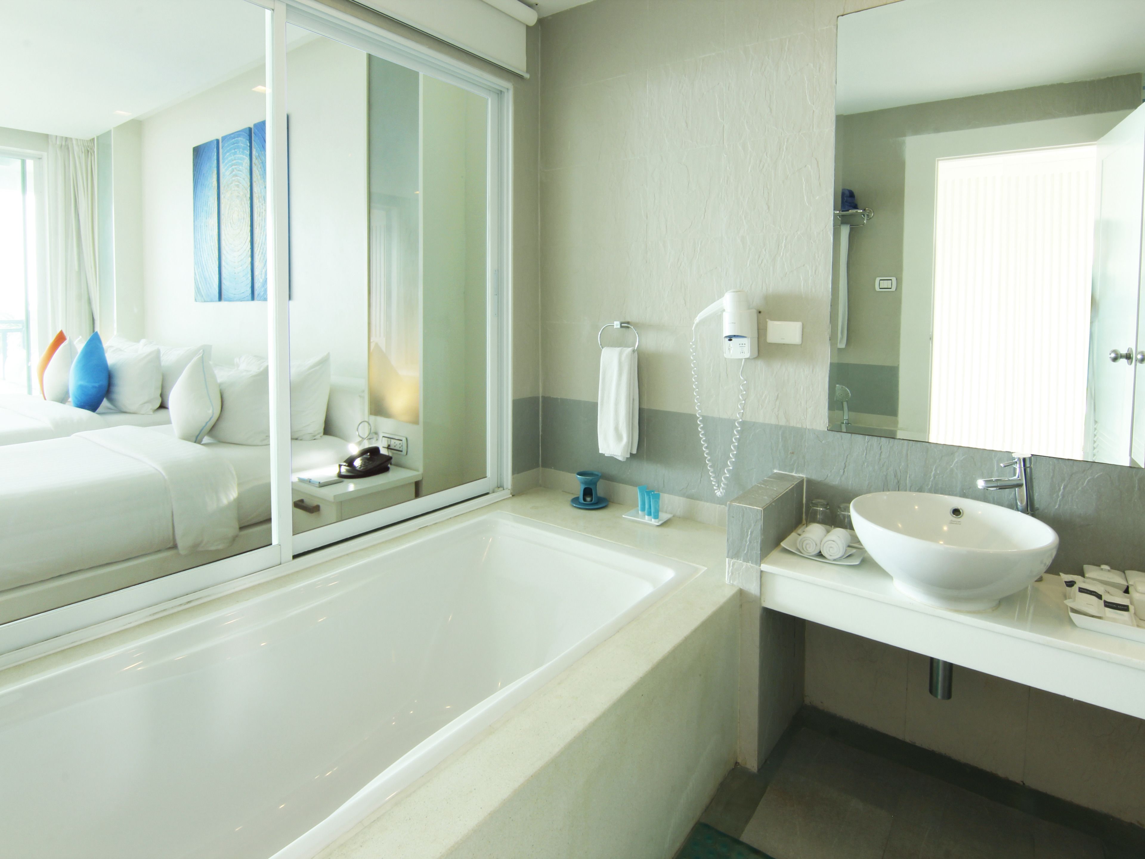 free toiletries, hair dryer, bathrobes, slippers