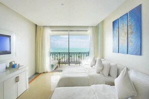 高级房, 海景 | 高档床上用品、Select Comfort 床、迷你吧、客房内保险箱