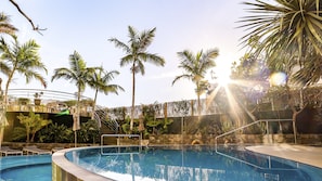 Indoor pool, 2 outdoor pools, open 10:00 AM to 8:00 PM, pool umbrellas
