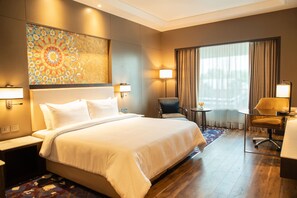 1 habitación, ropa de cama de alta calidad, cubrecamas y minibar 