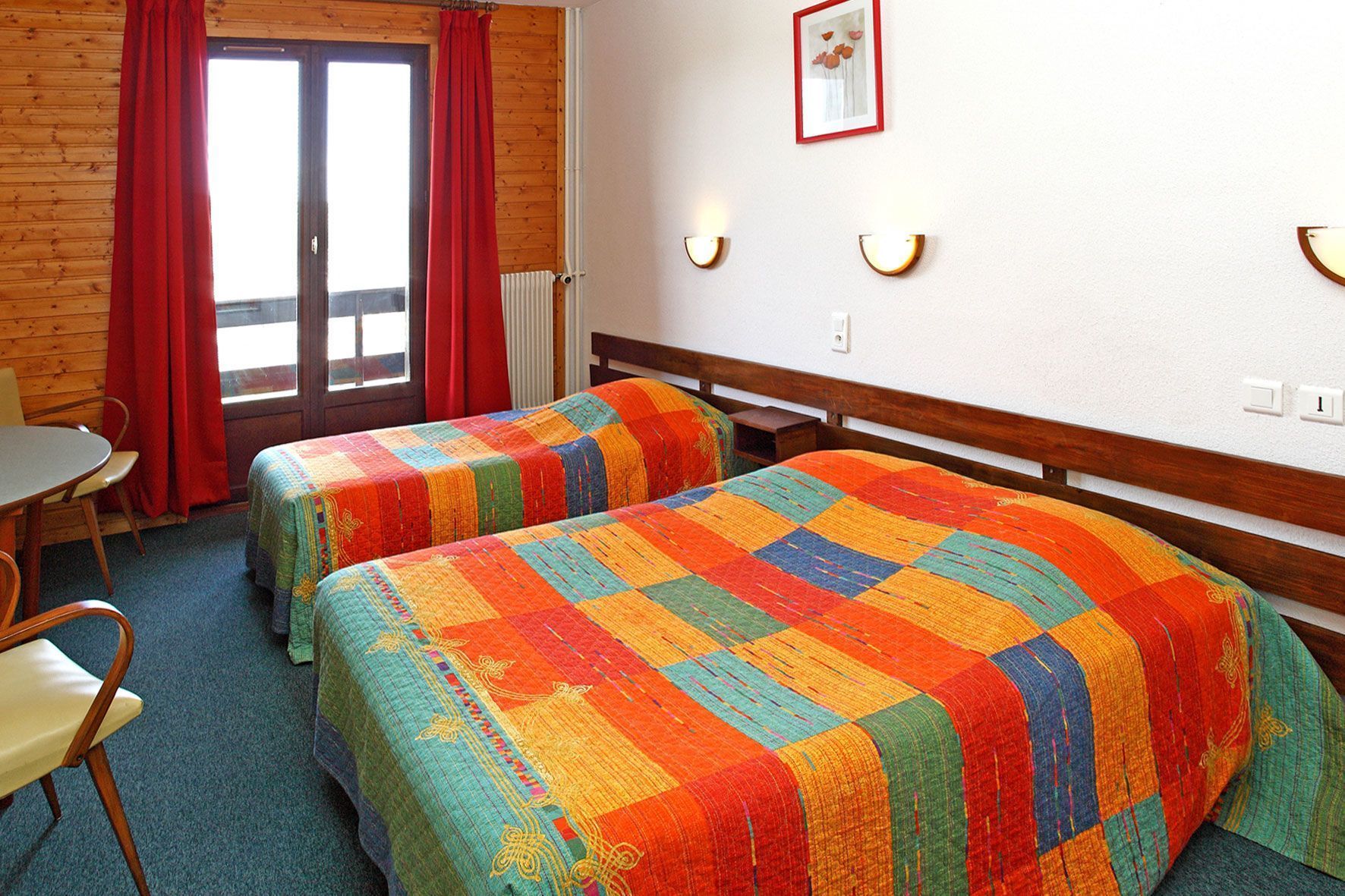 desk, blackout curtains, iron/ironing board, cots/infant beds