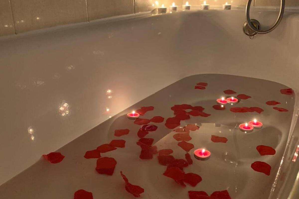 hair dryer, bidet, towels