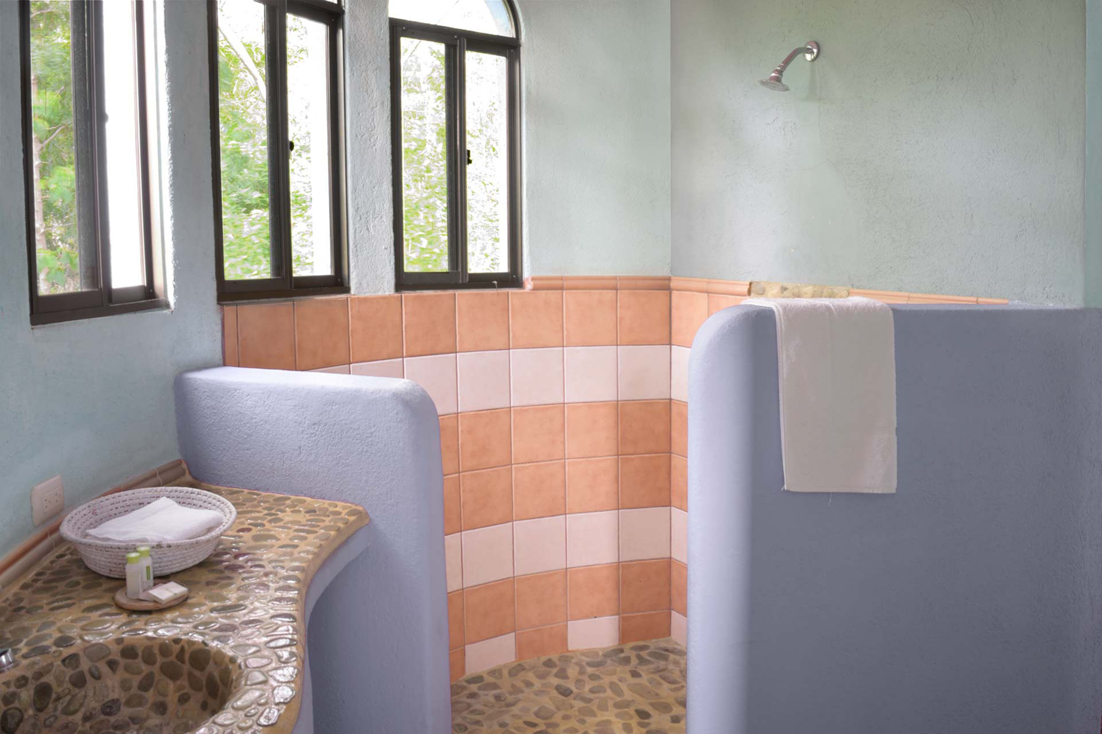 superior room, 2 queen beds, balcony, tower | bathroom | shower, hair dryer, towels, soap