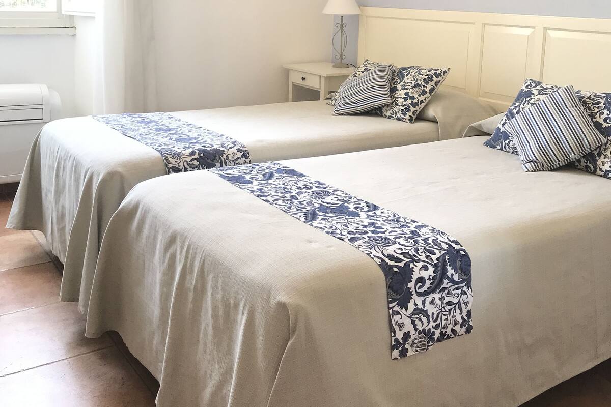 Chambre avec lits jumeaux | Coffre-fort, accès au Wi-Fi (inclus), ameublement unique